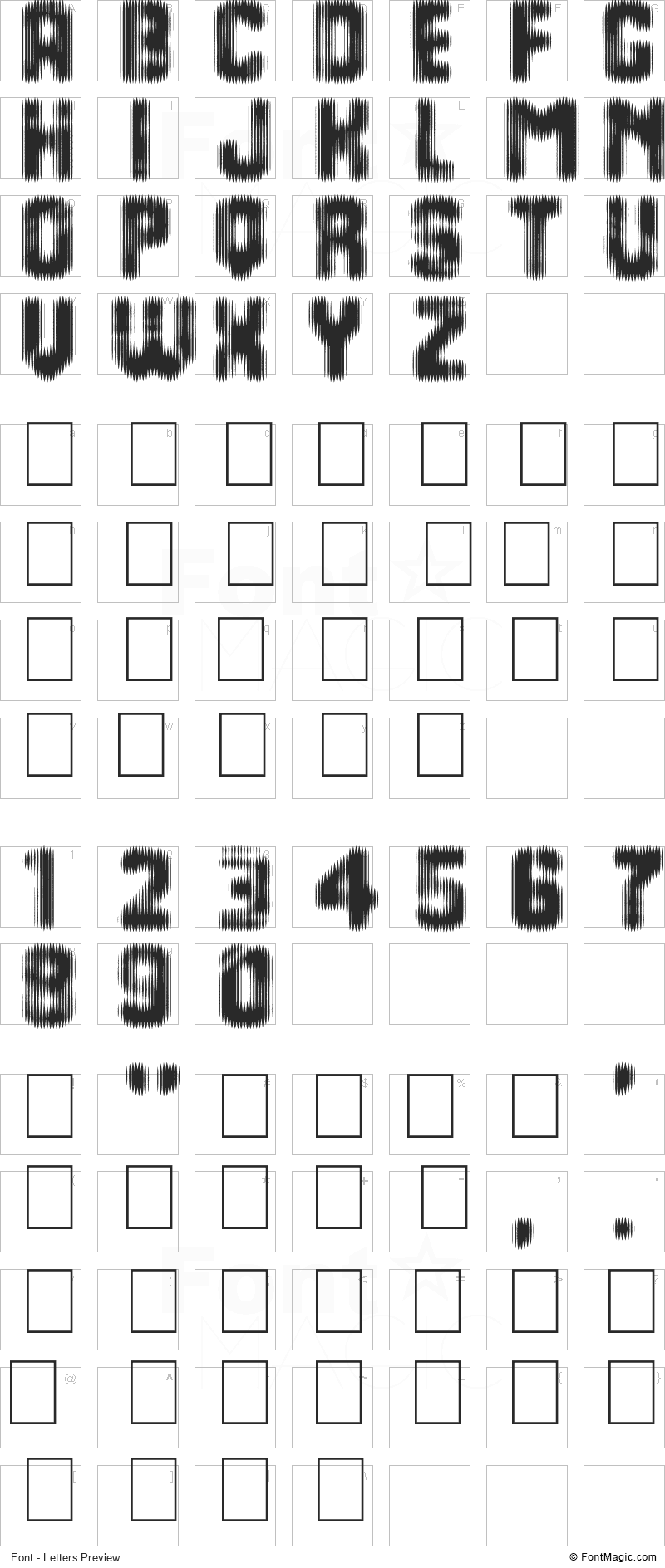 Last Day On Earth Font - All Latters Preview Chart